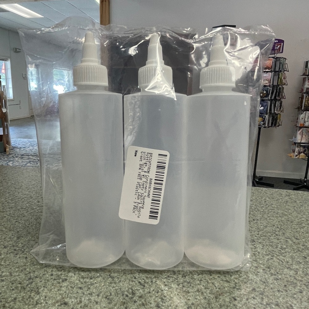 Condiment Squeeze Bottles 8 oz‎ Empty Squirt Bottle with Twist Top Cap 3 Pack